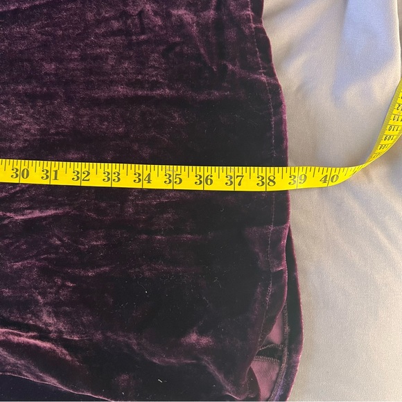 Eileen Fisher Velvet Crew Neck Long Sleeve Dress - Deep Purple - Size L EUC - Picture 5 of 6